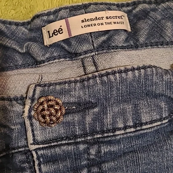 Lee Slender Secret Lower On The Waist Womens Plus Light Blue Denim Wash 5 Pocket - Picture 7 of 11